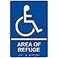 ComplianceSigns Area of Refuge Sign ADACompliant Braille and Raised Letters 9x6 in White on Blue Acrylic with Adhesive Mounting Strips by