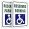 DIMARONGTON 2 PC Handicap Reserved Parking Signs 8x12 Reflective Aluminum Disabled Parking Sign UV Protect
