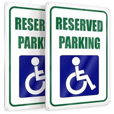 DIMARONGTON 2 PC Handicap Reserved Parking Signs 8x12 Reflective Aluminum Disabled Parking Sign UV Protect