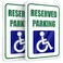 DIMARONGTON 2 PC Handicap Reserved Parking Signs 8x12 Reflective Aluminum Disabled Parking Sign UV Protect