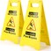 WOUSEDO 2Pack Caution Wet Floor Sign175 HeightBright Yellow DoubleSided Folding AShaped Frame Design Bilingual Caution Message