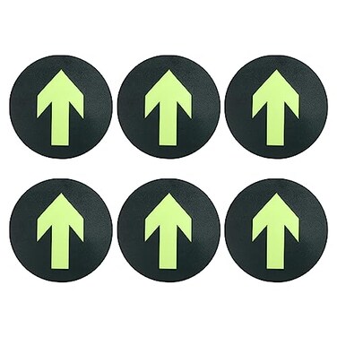 PATIKIL Glowing Arrow Sign Sticker 24 Pack Round Directional Adhesive Removable Floor Decal for Floor Wall Marking Green
