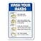 SmartSign 10 x 7 inch Wash Your Hands Metal Sign with Instructions Screen Printed 40 mil Laminated Rustproof Aluminum Multicolor Made in USA