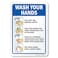 SmartSign 10 x 7 inch Wash Your Hands Metal Sign with Instructions Screen Printed 40 mil Laminated Rustproof Aluminum Multicolor Made in USA