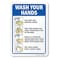 SmartSign 10 x 7 inch Wash Your Hands Metal Sign with Instructions Screen Printed 40 mil Laminated Rustproof Aluminum Multicolor Made in USA