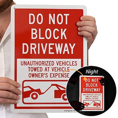 SmartSign Do Not Block Driveway Unauthorized Vehicles Towed at Vehicle Owners Expense Sign 10 x 14 Engineer Grade Reflective Aluminum