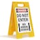 SmartSign 25 x 12 inch Danger Do Not Enter Men Working Overhead TwoSided Folding Floor Sign with Up Arrows Digitally Printed Polypropylene Plastic Multicolor Made in USA