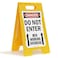 SmartSign 25 x 12 inch Danger Do Not Enter Men Working Overhead TwoSided Folding Floor Sign with Up Arrows Digitally Printed Polypropylene Plastic Multicolor Made in USA