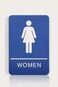 Headline Sign 5210 Womens Restroom ADA Sign with Grade 2 Braille and Tactile Graphics 6 x 9 BlueWhite Made in USA
