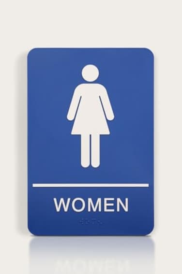Headline Sign 5210 Womens Restroom ADA Sign with Grade 2 Braille and Tactile Graphics 6 x 9 BlueWhite Made in USA