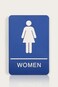 Headline Sign 5210 Womens Restroom ADA Sign with Grade 2 Braille and Tactile Graphics 6 x 9 BlueWhite Made in USA