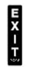 ComplianceSignscom Exit Sign ADACompliant Braille and Raised Letters 8x2 inch White on Black Acrylic with Adhesive Mounting Strips