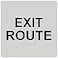 ComplianceSignscom Exit Route Sign ADACompliant Braille and Raised Letters 6x6 inch Black on Pearl Gray Acrylic with Mounting Strips American Made Safety Signs for the Workplace