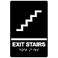 ComplianceSignscom Exit Stairs Sign ADACompliant Braille and Raised Letters 9x6 inch White on Black Acrylic with Adhesive Mounting Strips American Made Safety Signs for the Workplace