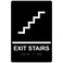 ComplianceSignscom Exit Stairs Sign ADACompliant Braille and Raised Letters 9x6 inch White on Black Acrylic with Adhesive Mounting Strips American Made Safety Signs for the Workplace