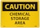 NMC C126RB OSHA Sign Legend CAUTION CHEMICAL STORAGE AREA 14 Length x 10 Height Rigid Plastic Black on Yellow