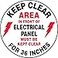 AccuformNMC Floor Sign Keep Clear Area in Front of Electrical Panel Must Be Kept Clear for 36 Inches 8 Diameter NonSlip Adhesive Vinyl Electrical Panel Sign White Made in the USA MFS840