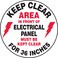 AccuformNMC Floor Sign Keep Clear Area in Front of Electrical Panel Must Be Kept Clear for 36 Inches 8 Diameter NonSlip Adhesive Vinyl Electrical Panel Sign White Made in the USA MFS840