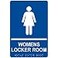 ComplianceSignscom Womens Locker Room Sign ADACompliant Braille and Raised Letters 9x6 in White on Blue Acrylic with Adhesive Mounting Strips