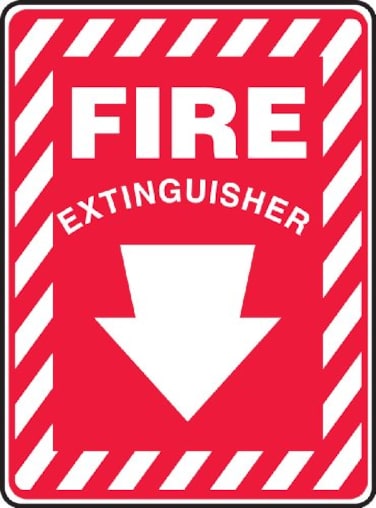 Accuform Fire Extinguisher Safety Sign Plastic 10 x 7 Inches MFXG417VP