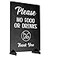 OriginDesigned Please No Food Or Drinks Sign Customer notice no eating or drinking A4 size Black Stand