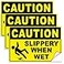 DIMARONGTON Caution Slippery When Wet Stickers 4x6 Vinyl Decals Caution Wet Floor Sign 3 Pack