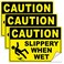 DIMARONGTON Caution Slippery When Wet Stickers 4x6 Vinyl Decals Caution Wet Floor Sign 3 Pack