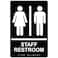 ComplianceSignscom Staff Restroom Sign ADACompliant Braille and Raised Letters 9x6 inch White on Black Acrylic with Adhesive Mounting Strips American Made Safety Signs for the Workplace