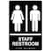 ComplianceSignscom Staff Restroom Sign ADACompliant Braille and Raised Letters 9x6 inch White on Black Acrylic with Adhesive Mounting Strips American Made Safety Signs for the Workplace