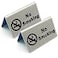 Lizipai 2 Pcs Stainless Steel No Smoking Sign Tent Card Do Not Smoke Table Board Restaurant Hotel NonSmoking Desk Logo Indicator