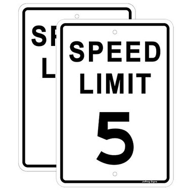 Joffreg Speed Limit 5 MPH Sign17 x12 InchesReflective Aluminum2 Pack