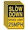 Joffreg Slow Down Speed Limit 25 MPH Sign17 x12 InchesReflective Aluminum 4 Pack