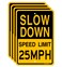 Joffreg Slow Down Speed Limit 25 MPH Sign17 x12 InchesReflective Aluminum 4 Pack