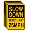 Joffreg Slow Down Speed Limit 25 MPH Sign17 x12 InchesReflective Aluminum 4 Pack