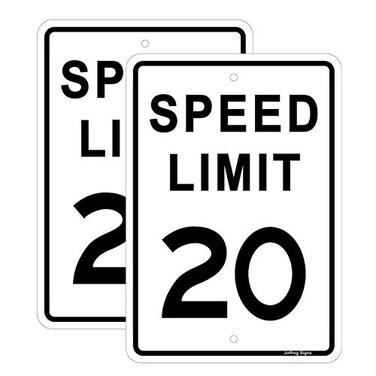 Joffreg Speed Limit 20 MPH Sign17 x12 InchesReflective Aluminum 2 Pack
