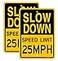 Joffreg Slow Down Speed Limit 25 MPH Sign17 x12 InchesReflective Aluminum 2 Pack