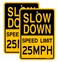 Joffreg Slow Down Speed Limit 25 MPH Sign17 x12 InchesReflective Aluminum 2 Pack