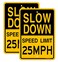 Joffreg Slow Down Speed Limit 25 MPH Sign17 x12 InchesReflective Aluminum 2 Pack