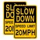 Joffreg Slow Down Speed Limit 20 MPH Sign17 x12 InchesReflective Aluminum 2 Pack