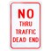 Enjoyist Large No Thru Traffic Sign Dead End Sign 18x 12 040 Rust Free Aluminum Reflective UV Protected and Weatherproof