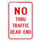 Enjoyist Large No Thru Traffic Sign Dead End Sign 18x 12 040 Rust Free Aluminum Reflective UV Protected and Weatherproof
