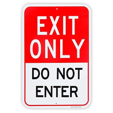 Enjoyist Large Exit Only Do Not Enter Sign 18x 12 04 Aluminum Reflective Sign Rust Free AluminumUV Protected and Weatherproof