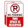 Venicor 2PC Reserved Parking Sign 14 x 10 Inches Aluminum No Parking Metal Sign Private Parking