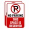 Venicor 2PC Reserved Parking Sign 14 x 10 Inches Aluminum No Parking Metal Sign Private Parking