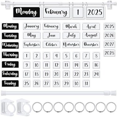 Kosiz Back to School Classroom Flip Calendar with Holder Include 53 Date Cards with Adjustable Holder Bulletin Board Calendar Set Teacher MustHave Classroom Organization Kit for School Home Supplies