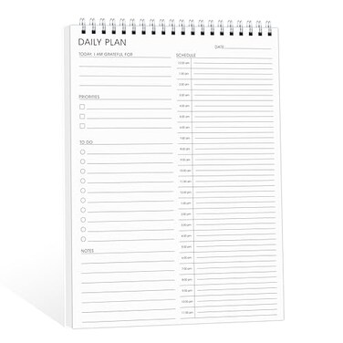 KAICN 24 Hour Daily Planner with To Do List for Work Personal Life105 Days Undated Daily Task Planner with Hourly Schedule Priority To Do List Organizer Top Spiral Bound Daily Planning Pad for Home Of