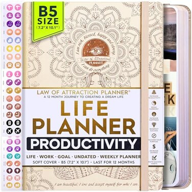 Freedom Mastery Deluxe Weekly and Monthly Planner Law of Attraction Planner with Productivity App 12Month for Productivity Gratitude Goal Setting Includes Foldable Vision Board Gift Box Stickers