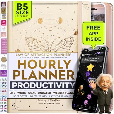 Freedom Mastery Deluxe Weekly and Monthly Planner Law of Attraction Planner with Productivity App 12Month for Productivity Gratitude Goal Setting Includes Foldable Vision Board Gift Box Stickers