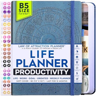 Freedom Mastery Deluxe Weekly and Monthly Planner Law of Attraction Planner with Productivity App 12Month for Productivity Gratitude Goal Setting Includes Foldable Vision Board Gift Box Stickers
