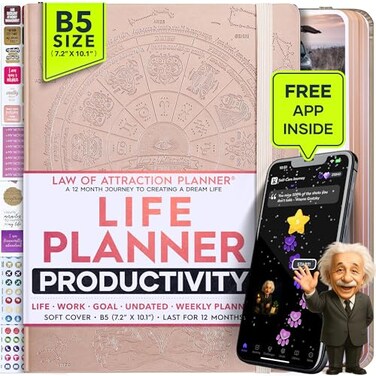 Freedom Mastery Deluxe Weekly and Monthly Planner Law of Attraction Planner with Productivity App 12Month for Productivity Gratitude Goal Setting Includes Foldable Vision Board Gift Box Stickers